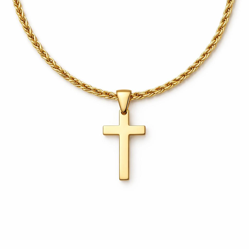 Golden Faith Cross – Rope Chain