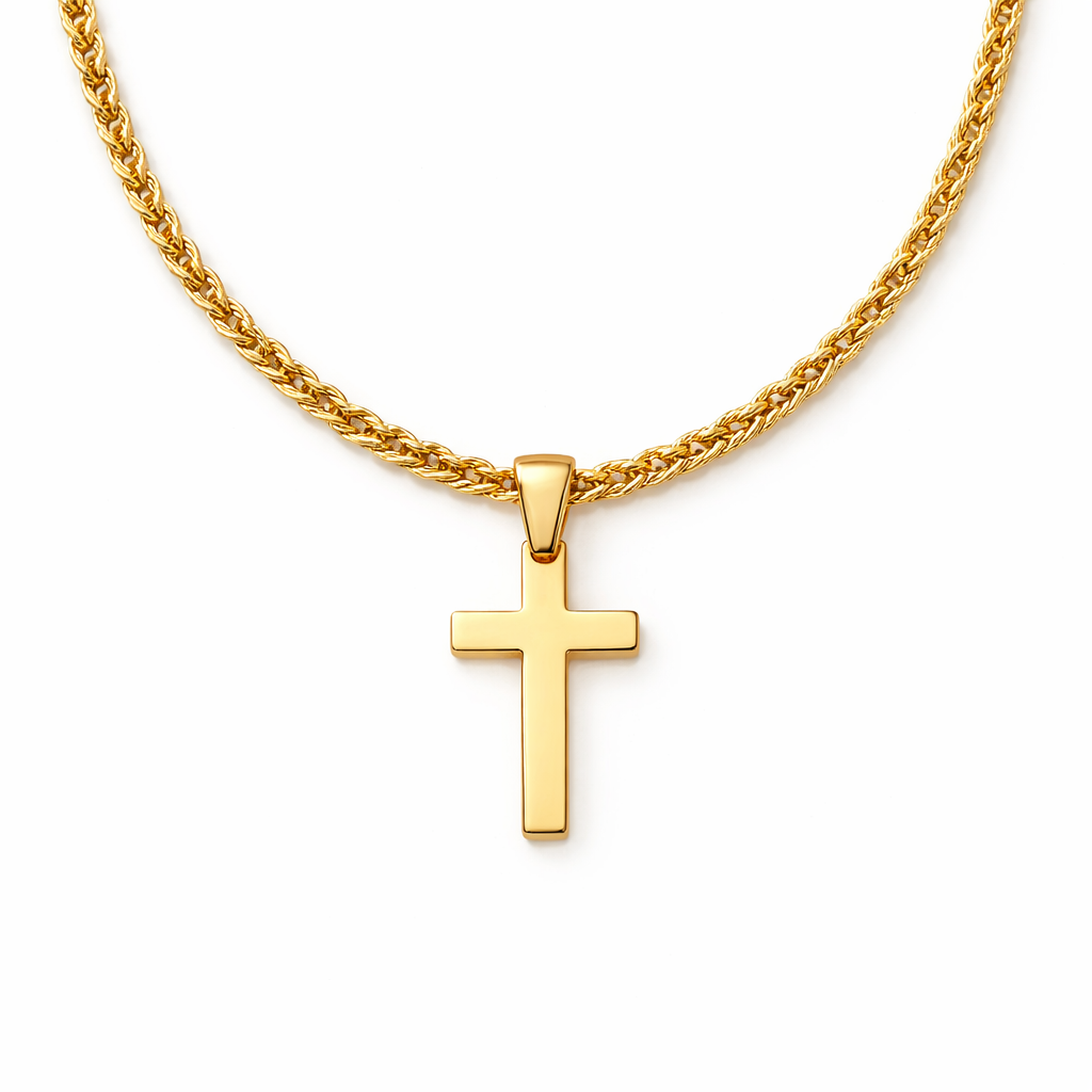 Golden Faith Cross – Rope Chain